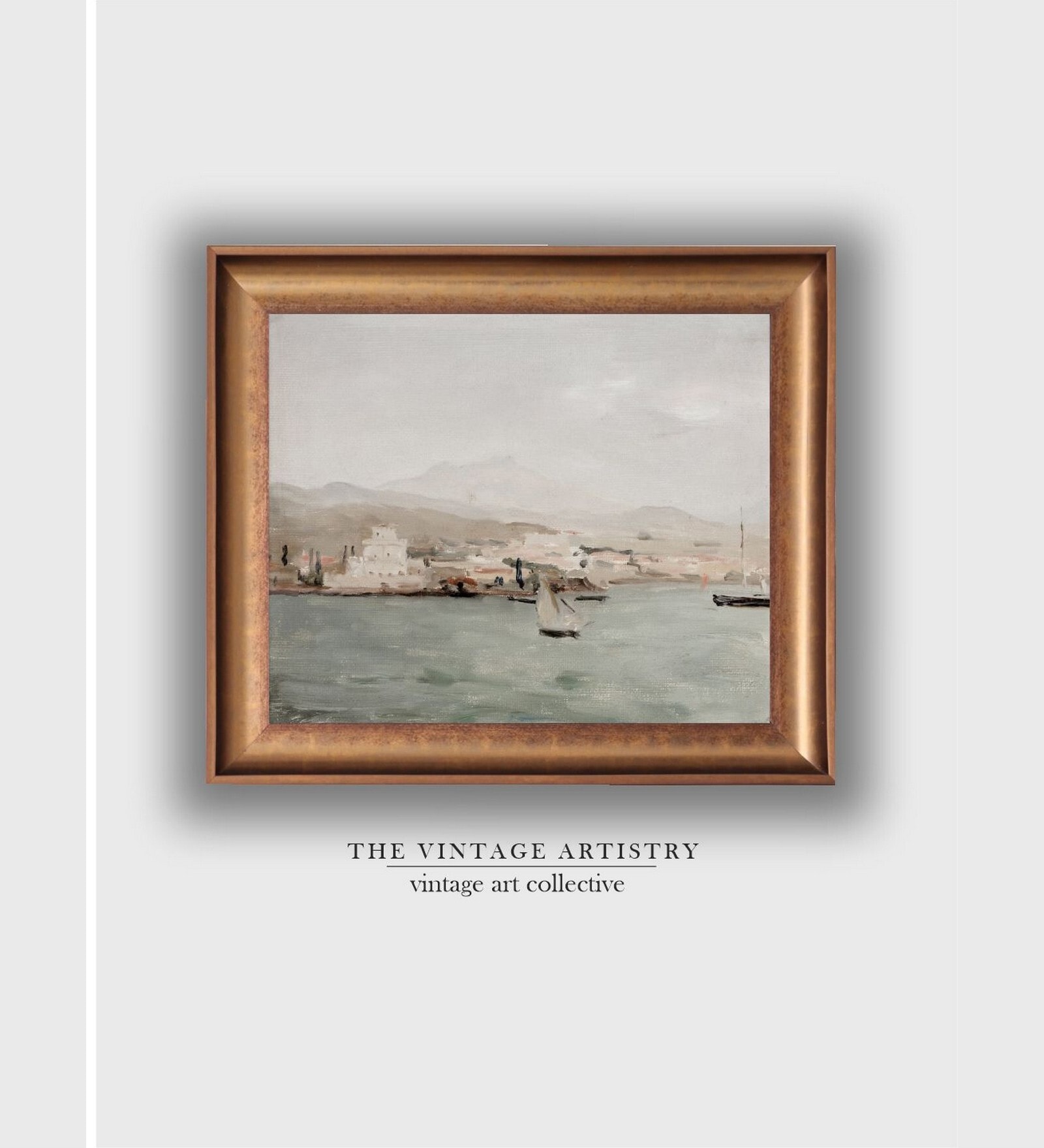 The Vintage Artistry Brown & Bluecoastal Mediterranean Framed Wall Art