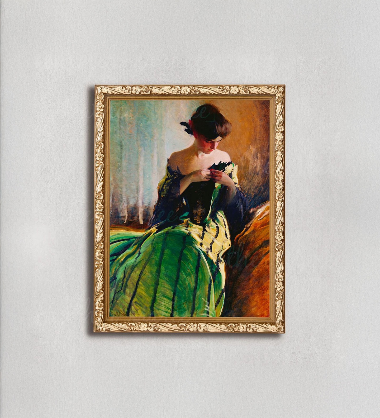 The Vintage Artistry Brown & Green Classic Painting Wall Art