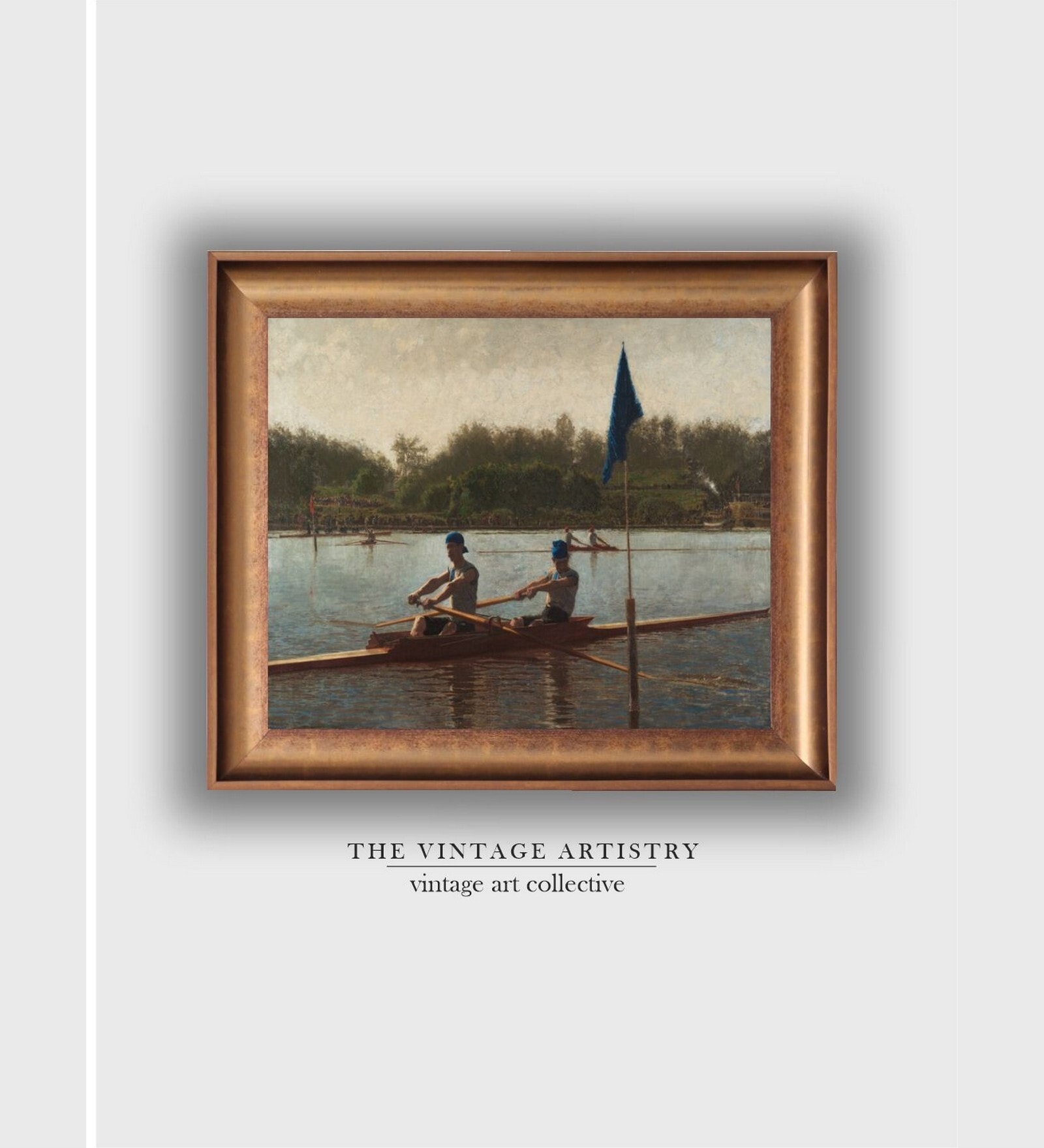 The Vintage Artistry Brown The Biglin Brothers Turning The Stake Wall Art
