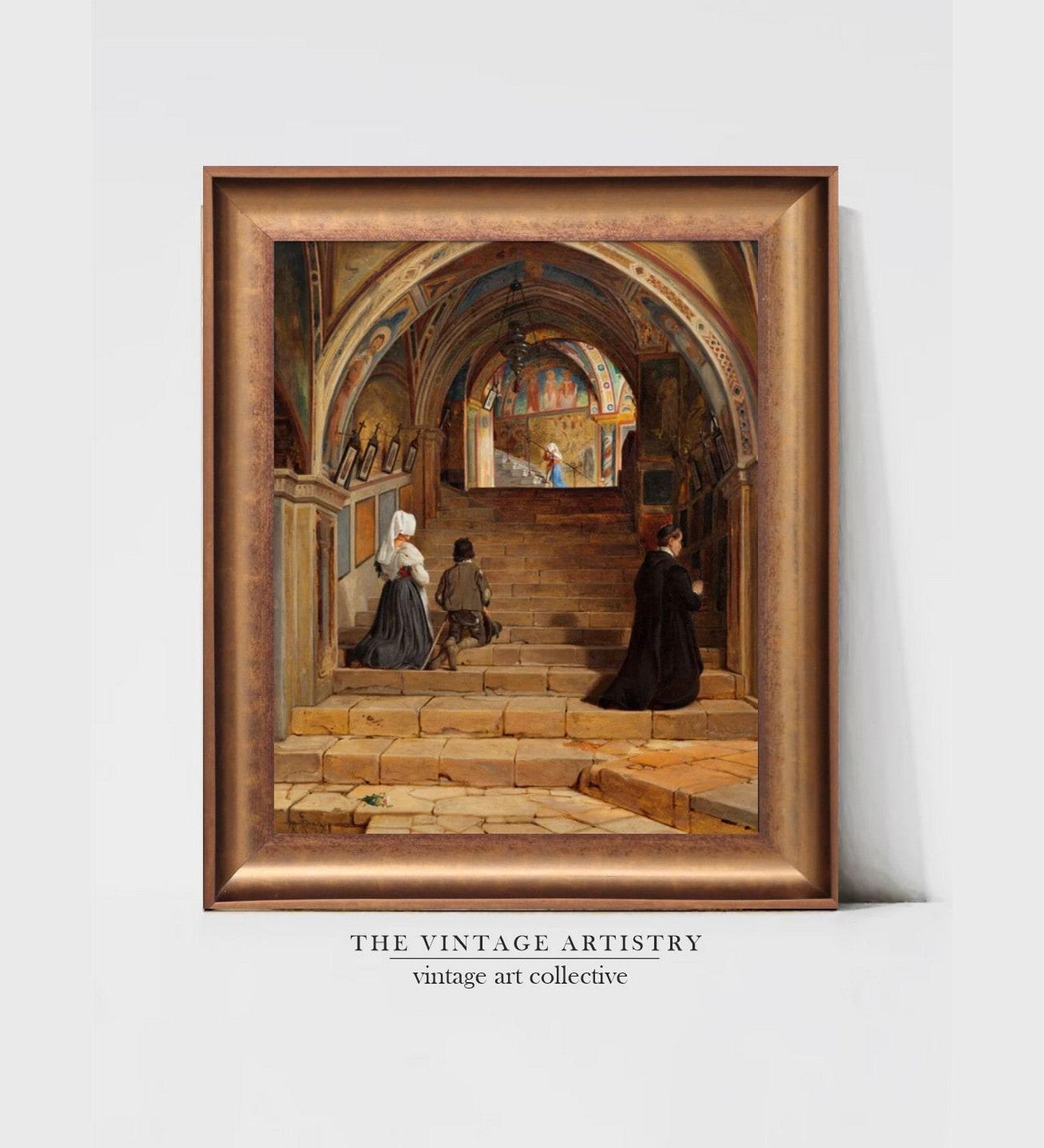 The Vintage Artistry Brown The Holy Staircase At The Monastery Wall Art