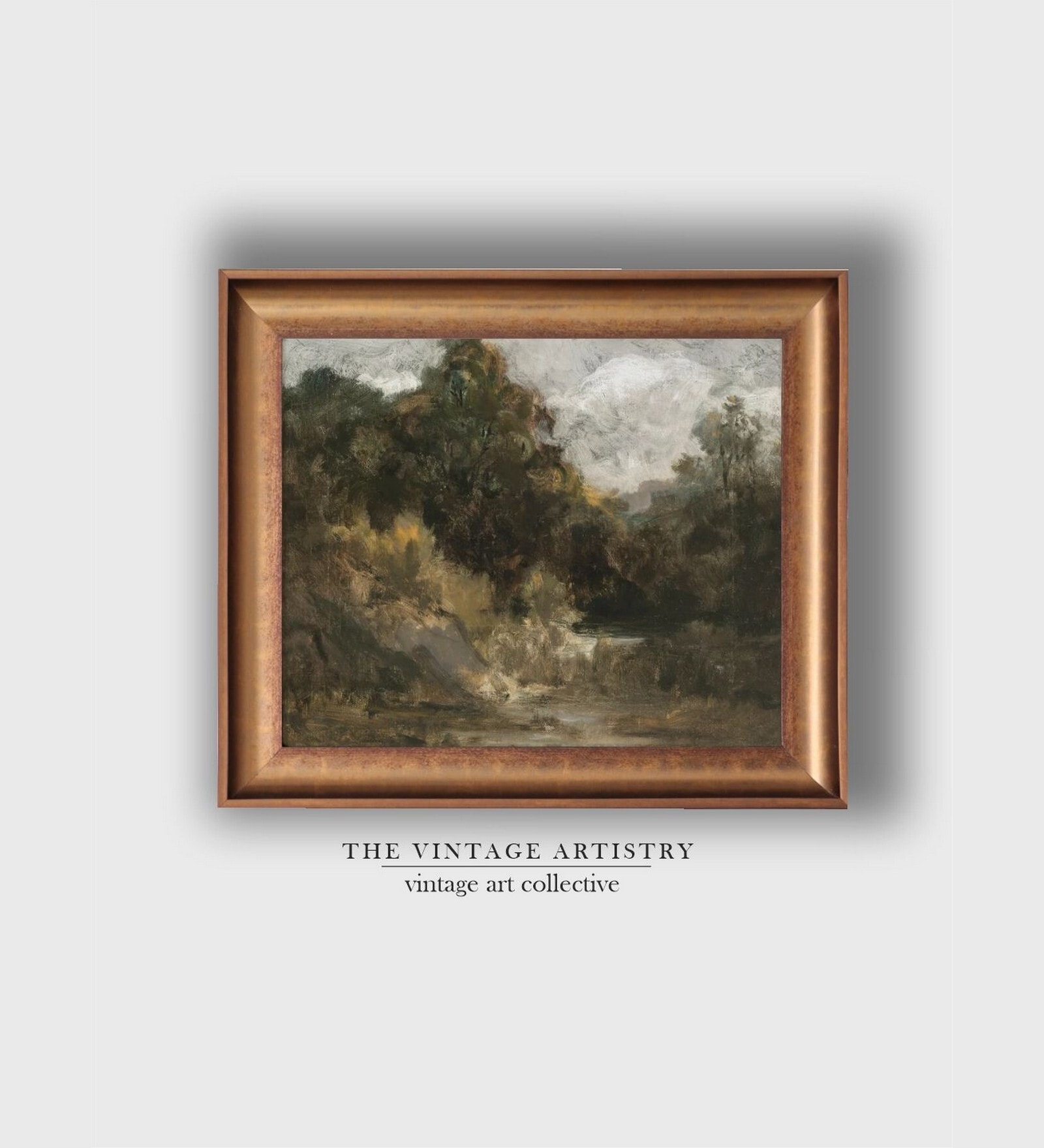The Vintage Artistry Moody Country Landscape Painting Wall Art