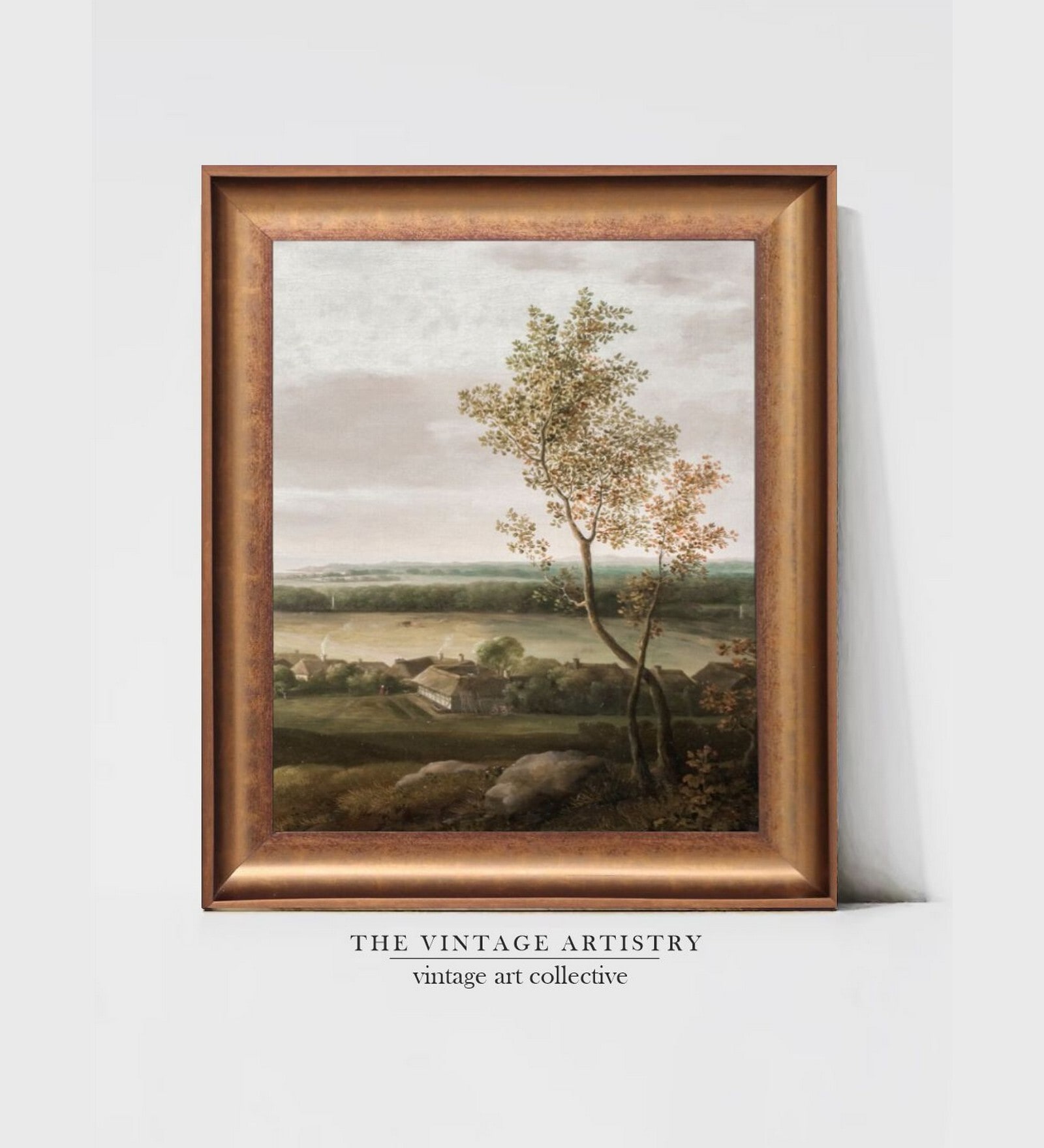 The Vintage Artistry Scenic Village Painting Wall Art