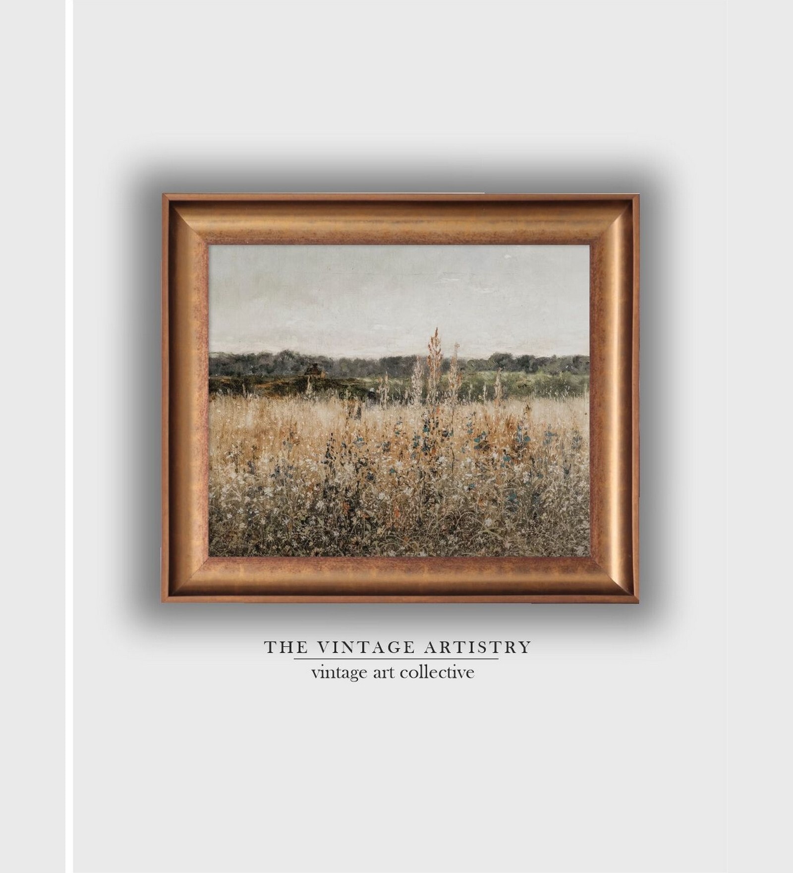 The Vintage Artistry Wildflower Field Landscape Framed Wall Art