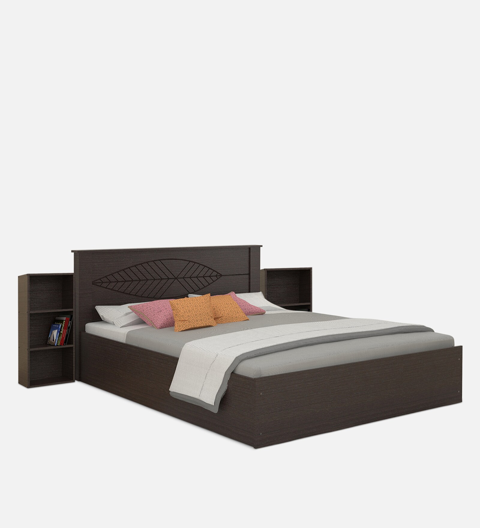 Buy Themis Queen Size Bed in Wenge Finish with Box Storage at 17 OFF