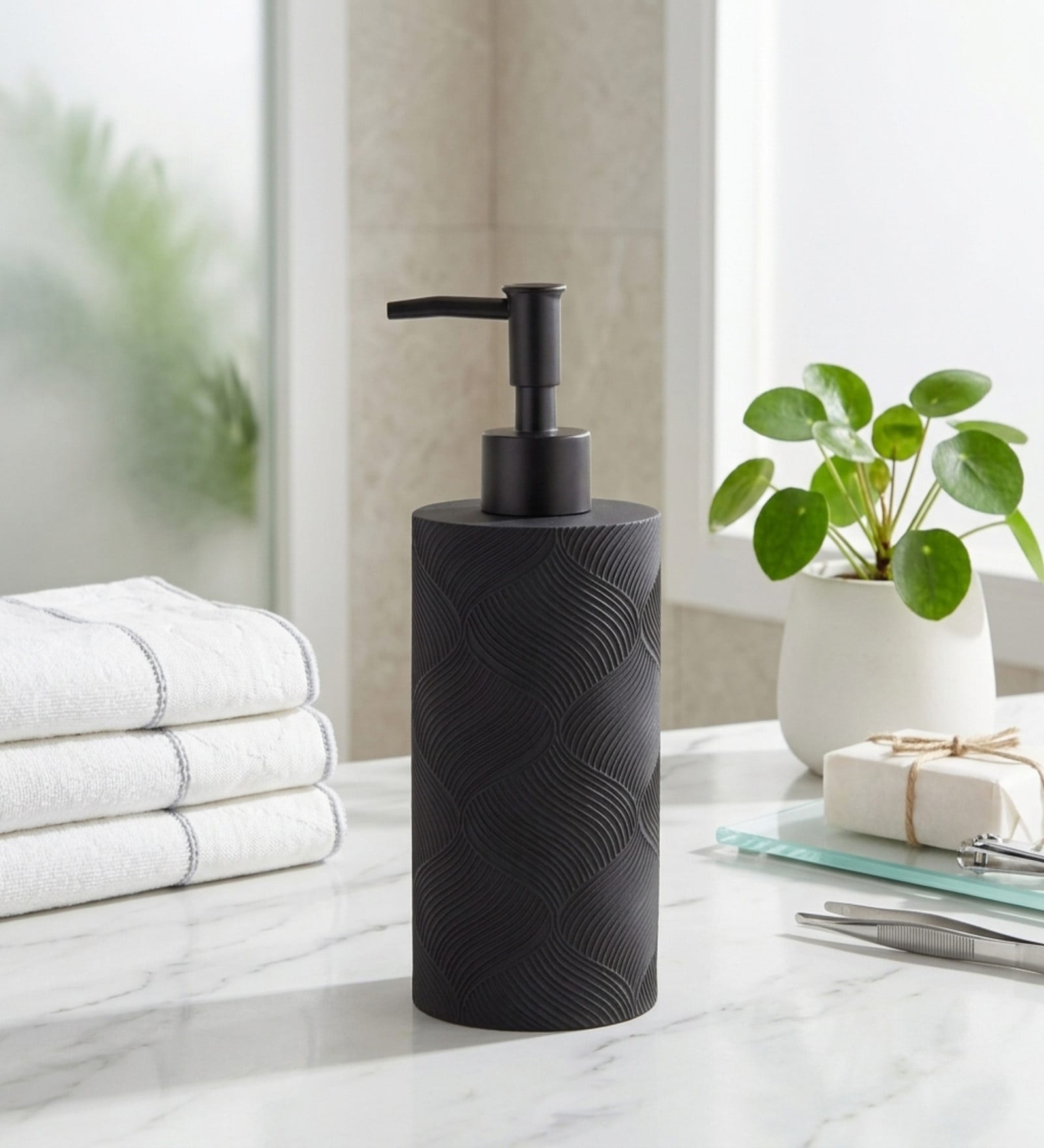 Ink Black TheReserve Premium Bathroom Soap Dispenser