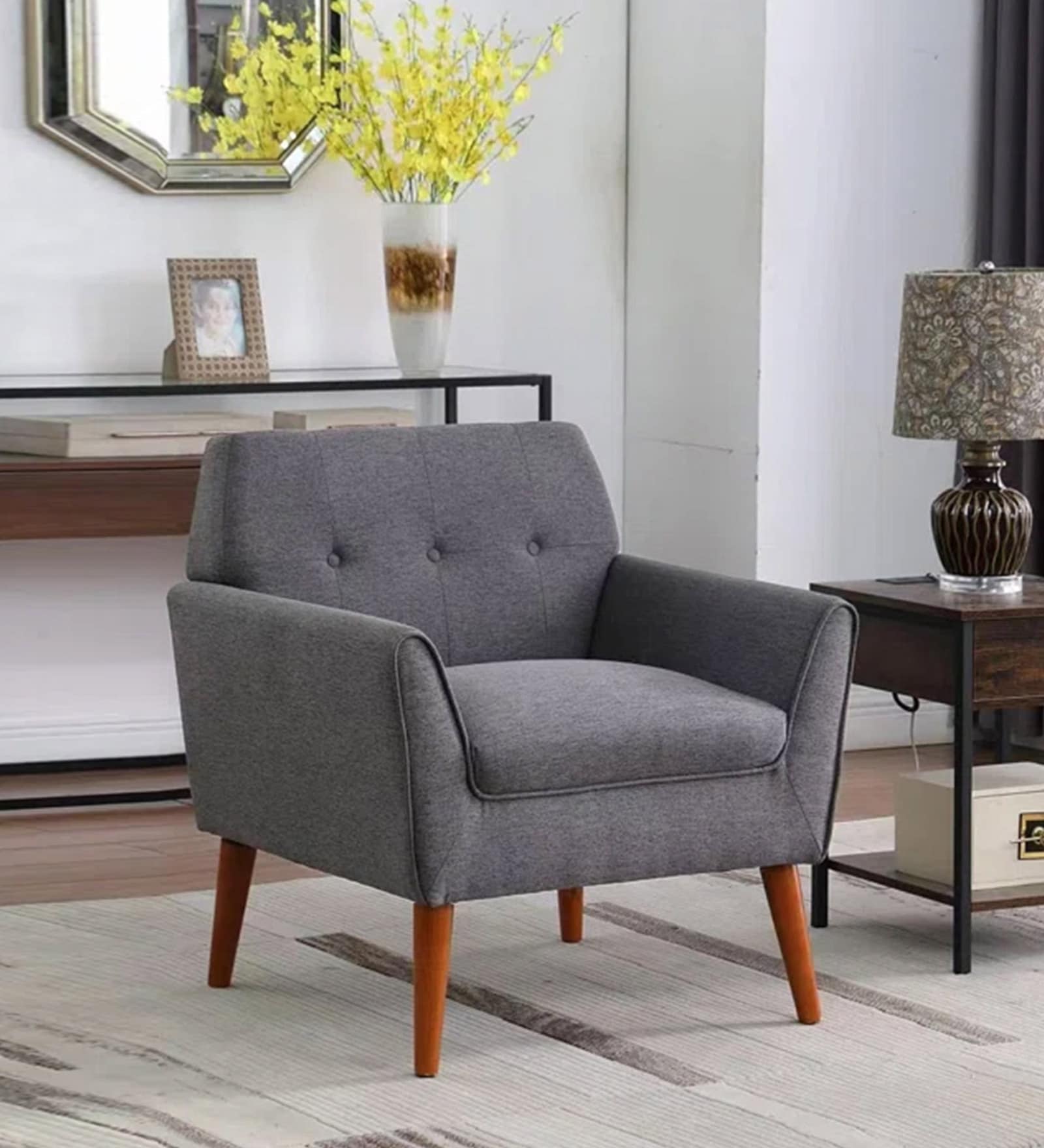 Buy Thomas Fabric Arm Chair in Grey Colour at 15% OFF by Timberly ...