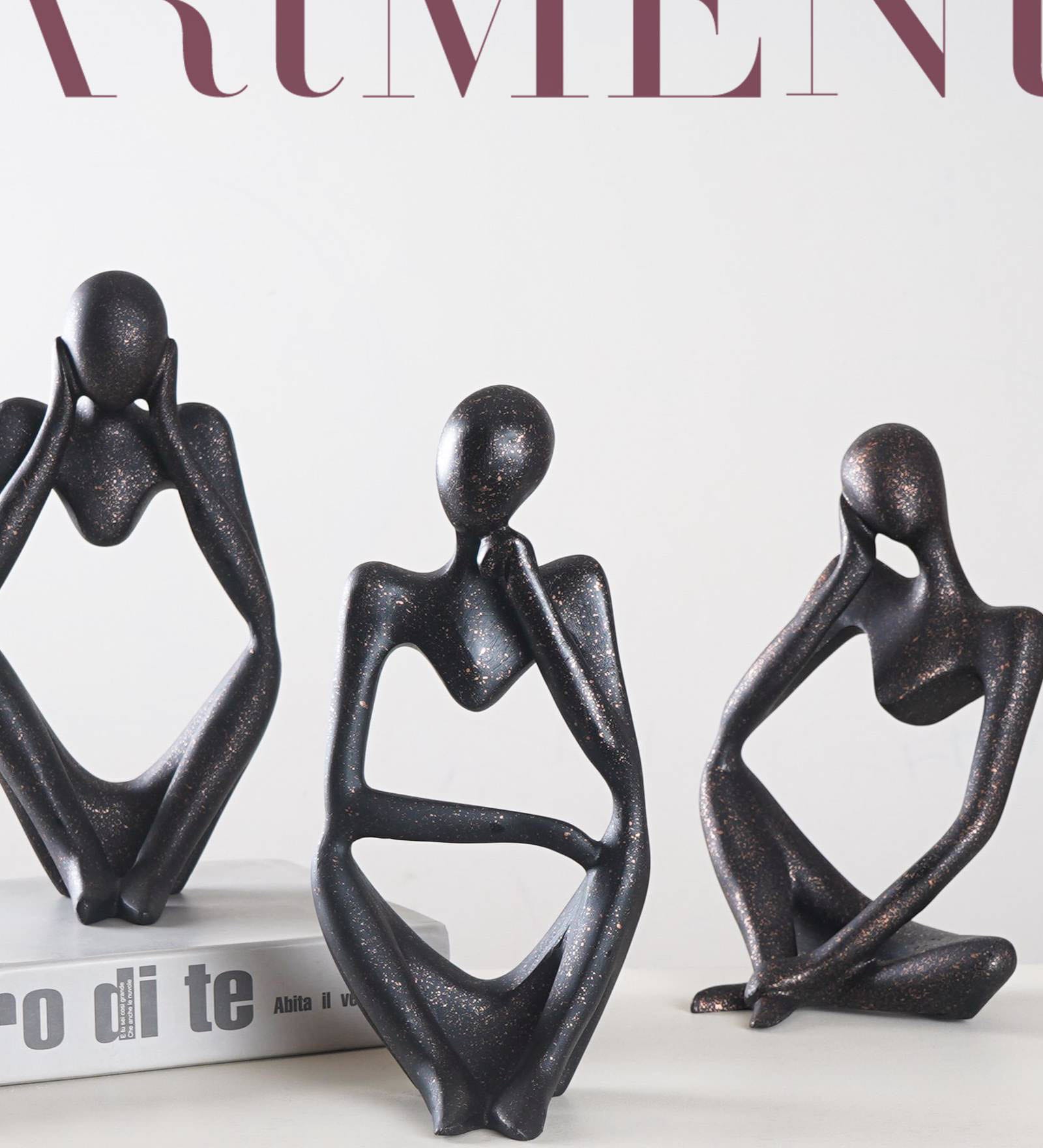 Thought Thinker Bronze Resin Figurine