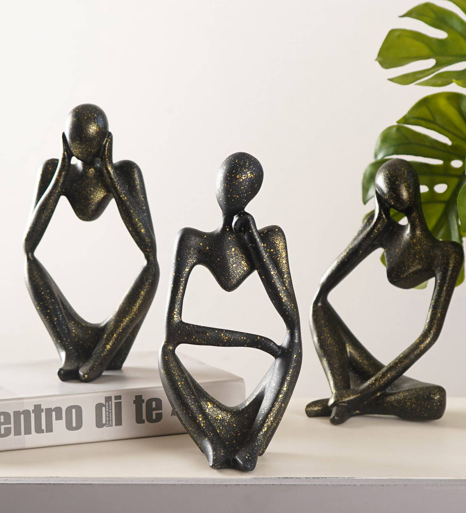 Thought Thinker Gold Resin Figurine