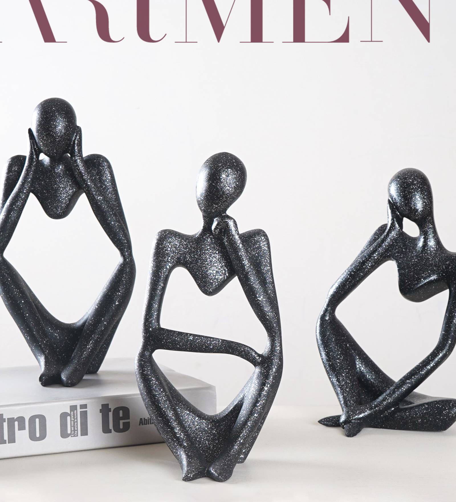 Thought Thinker Silver Resin Figurine