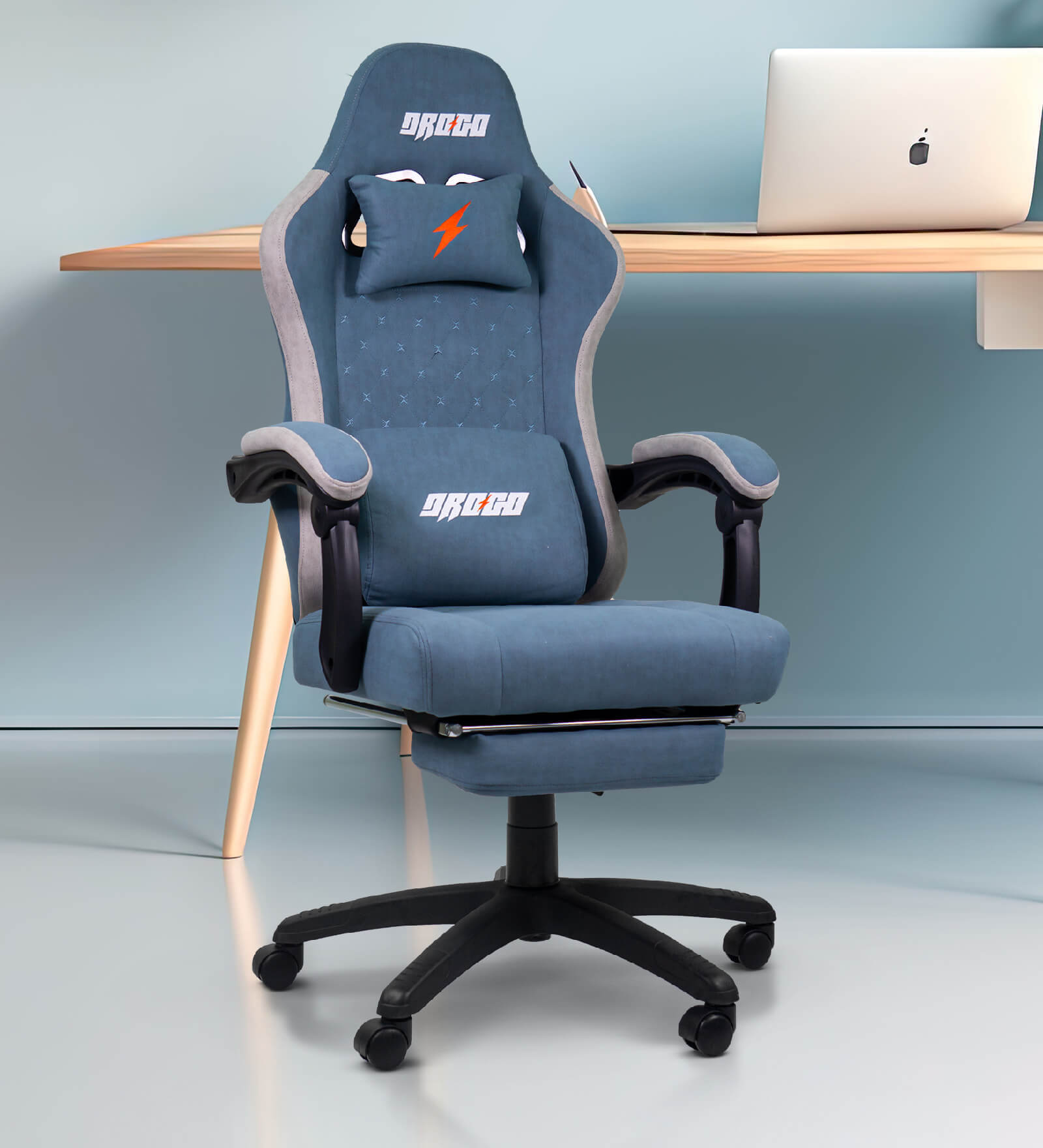 Throne Gaming Chair in Light Blue Colour