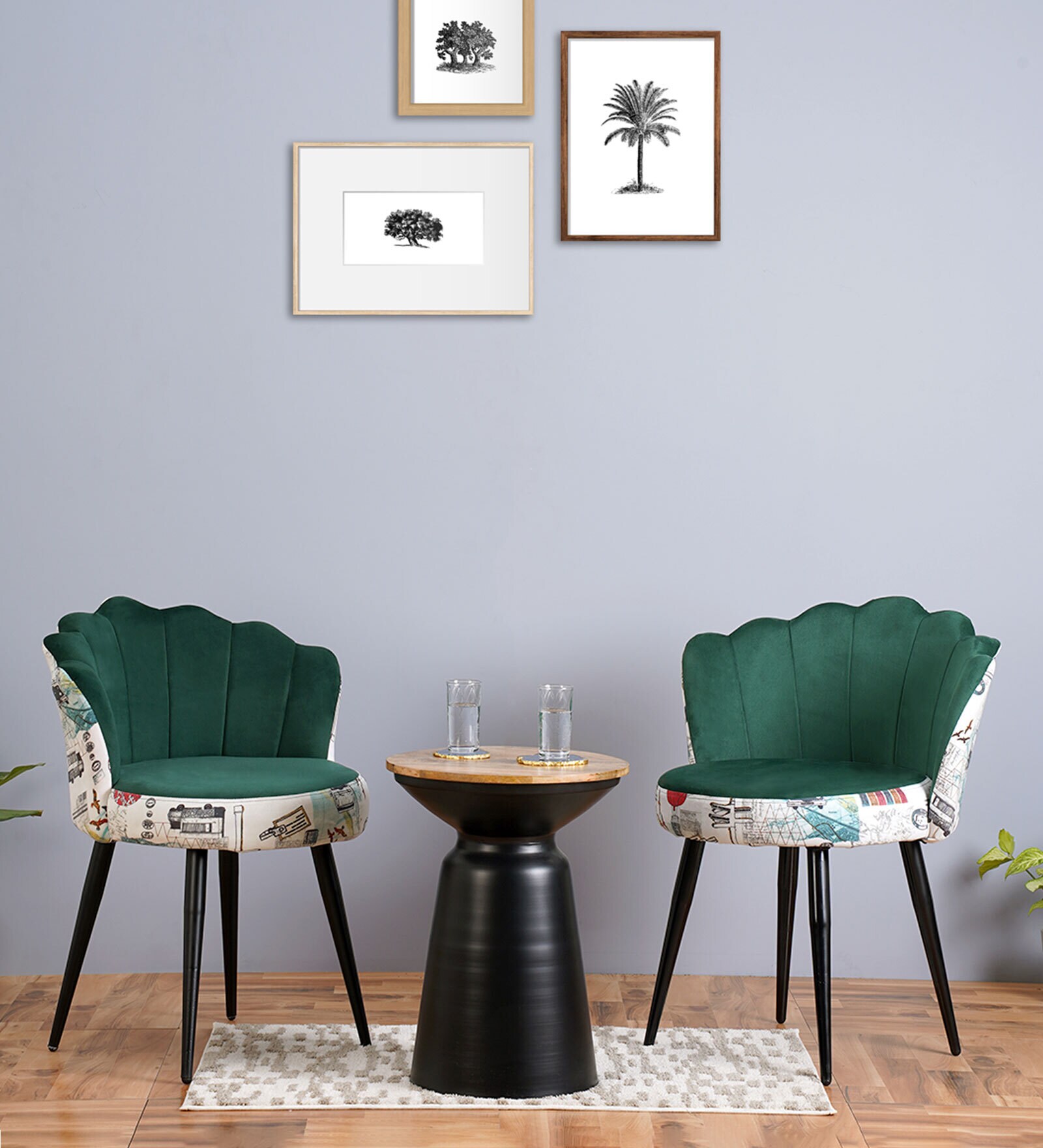 Thuri  Velvet Coffee Table Set in Multicolour Colour