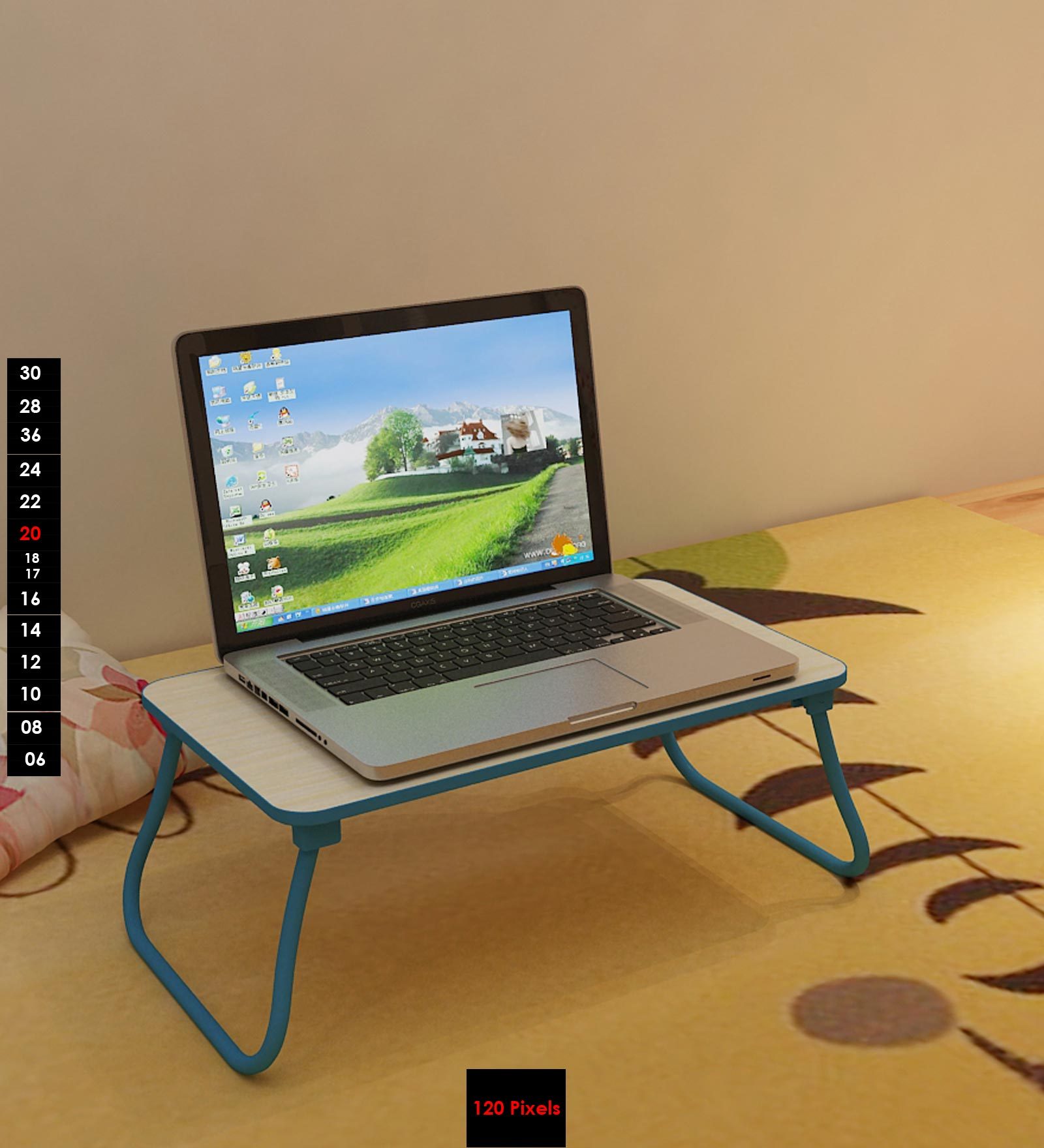 Buy Thyme Study & Laptop Table in Oak & Blue Colour at 44% OFF by ...