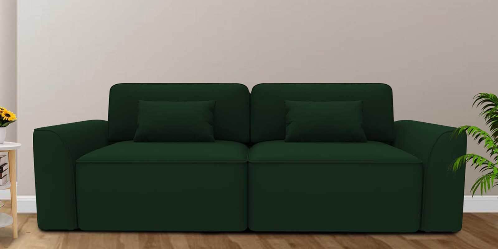 Thanos Velvet 2 Seater Sofa in Bottle Green Colour