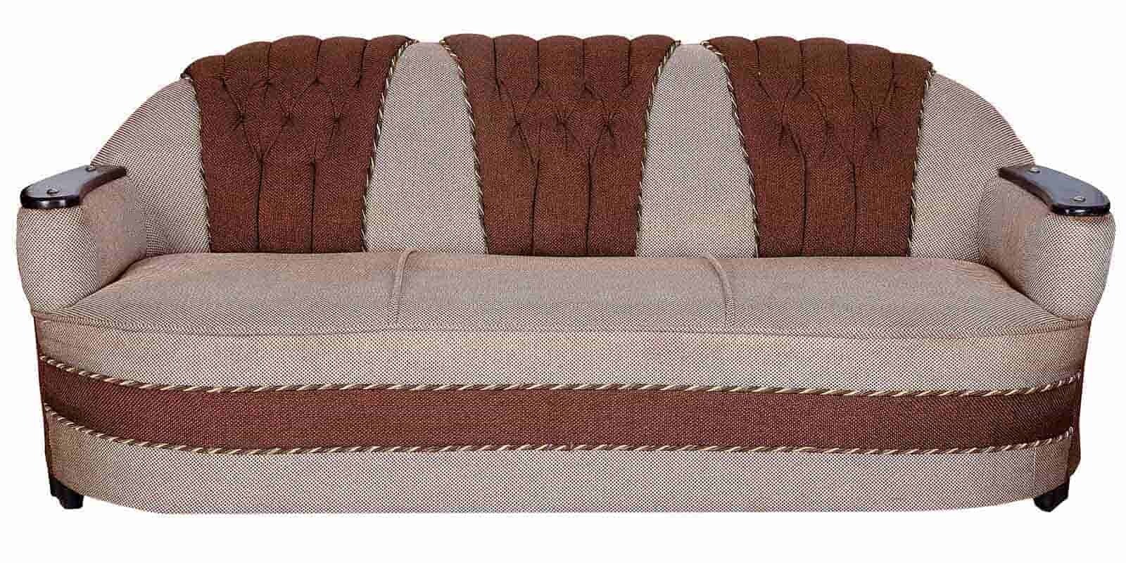 Buy Three Seater Sofa in Brown Jute Fabric by Karigar Online 3 Seater Sofas Sofas
