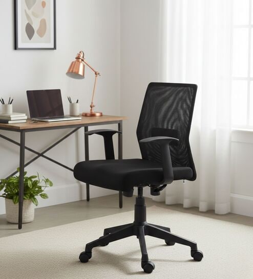 Thames  Breathable Mesh  Ergonomic Chair in Black Colour