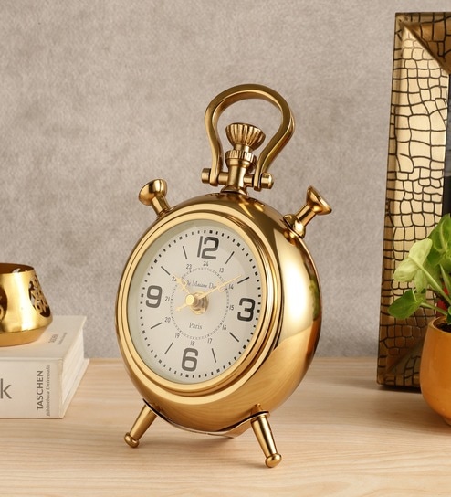 The Belvedere Table Clock Gold