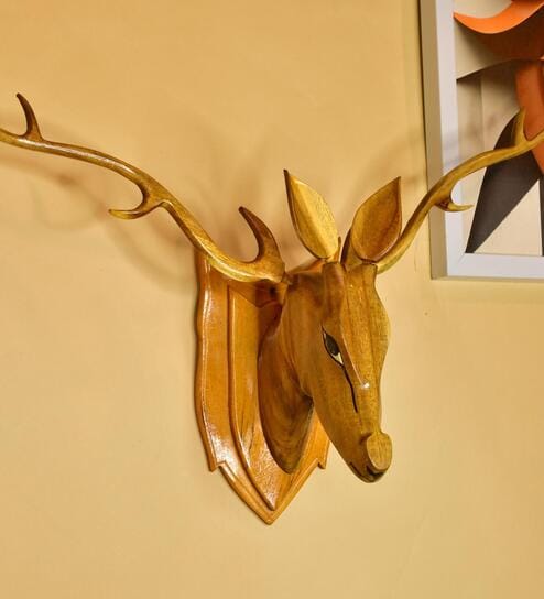 The Big wise head Brown Solid Wood Showpiece
