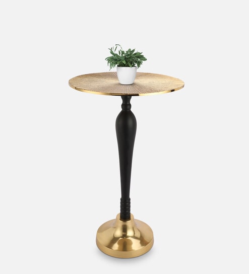 The Carla Metal End Table In Gold & Black Colour