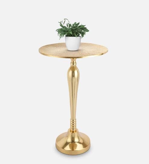 The Carla Metal End Table In Gold Colour