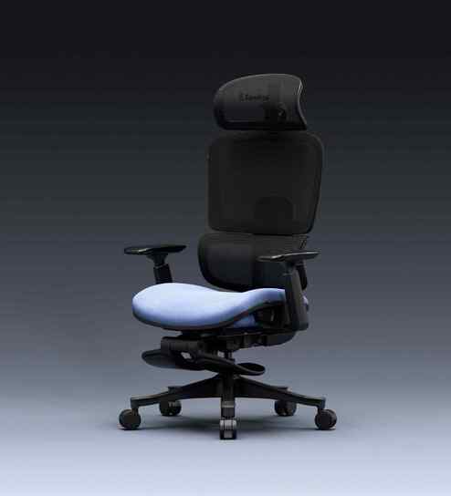 The Director Premium Ergonomic Chair In Periwinkle Blue Colour With Footrest