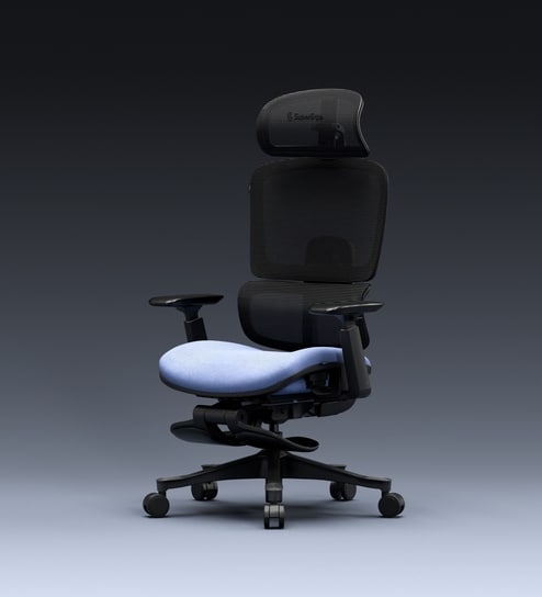 The Director Premium Ergonomic Chair In Periwinkle Blue With Footrest