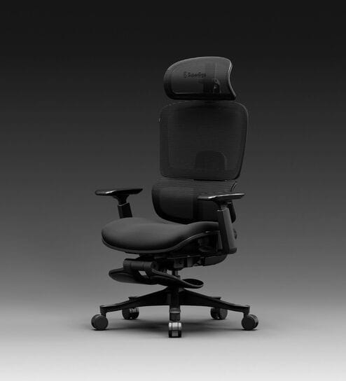 The Director Premium Ergonomic Chair In True Black Colour With Footrest