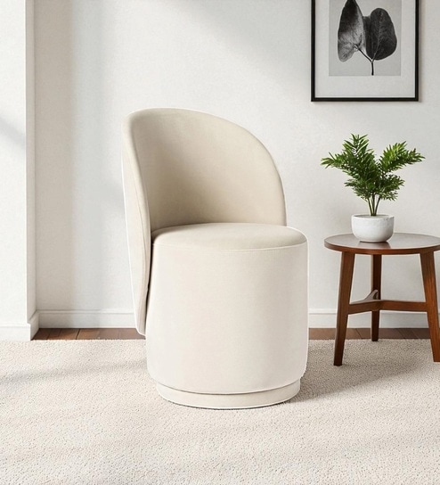 Elowen Harmony Lounge Chair In Of White Colour
