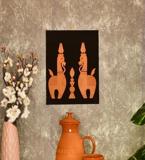 The Horses Of Heaven Brown Terracotta Showpiece