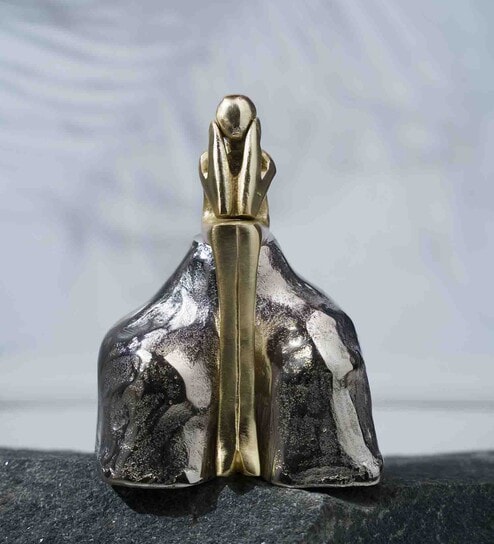 The Man & The Rock Gold Metal Showpiece