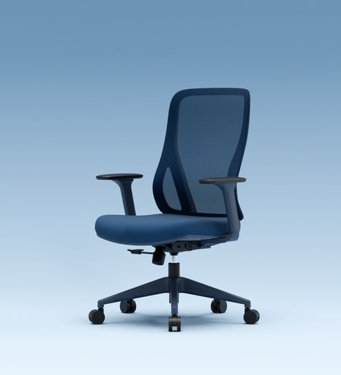 The Novice Mid Back Premium Ergonomic Chair in Florence Blue