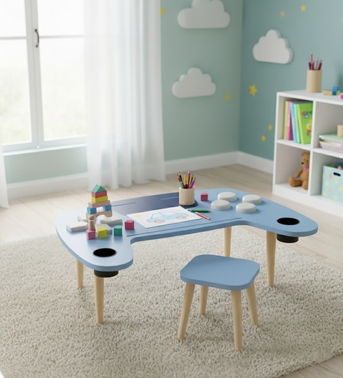 The PlayStation Table In Blue Colour