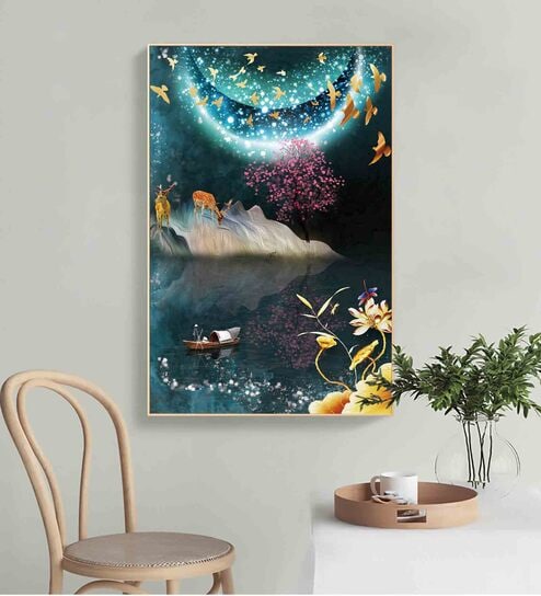 The Spring Multicolour Engineered Wood Framed Canvas Wall Painting