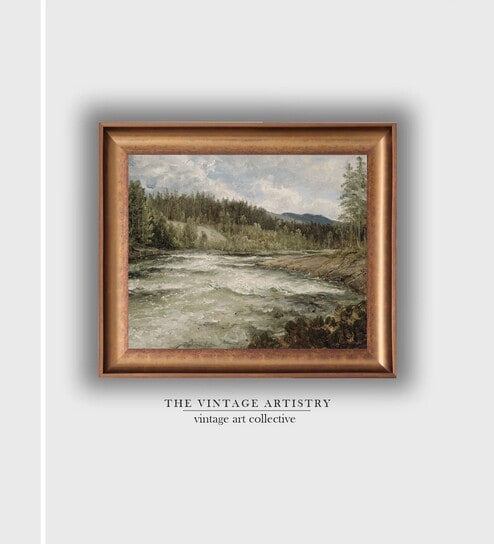 The Vintage Artistry A Wild Mountain Forestpainting