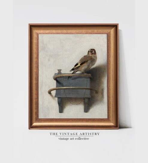 The Vintage Artistry Beige & Greybird Printed Framed Wall Art