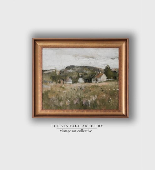 The Vintage Artistry Beige Country Scenery Wall Art