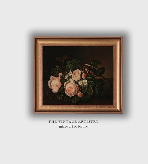 The Vintage Artistry Blackfloral Painting Wall Art