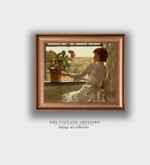 The Vintage Artistry Brown & Beige Colored Summer Evening Painting Wall Art