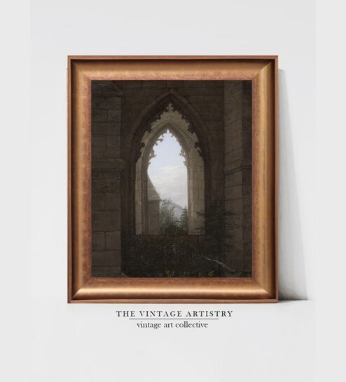 The Vintage Artistry Brown & Gold-Tonedpainting Home Decor Wall Art