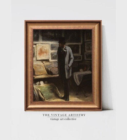 The Vintage Artistry Brown & Grey Antique Gentleman Framed Wall Painting