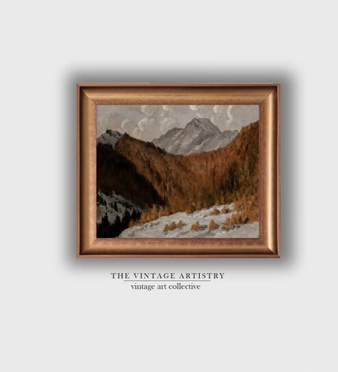 The Vintage Artistry Brown & Whitelandscape Printed Framed Wall Art