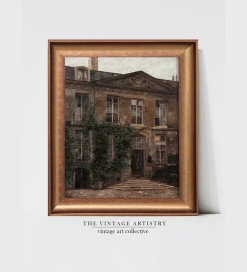 The Vintage Artistry French Wooden Framed Wall Painting