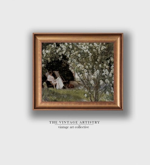 The Vintage Artistry Green & White French Country Gardenpainting Wall Art