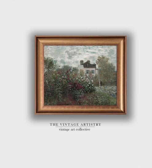 The Vintage Artistry Green Rose Garden Painting Wall Art