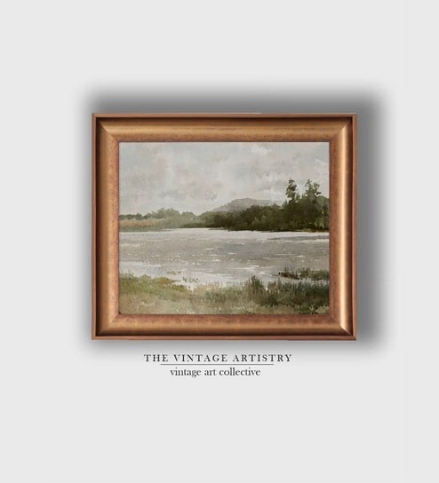 The Vintage Artistry Grey & Brown Lakeside Printed Wall Art