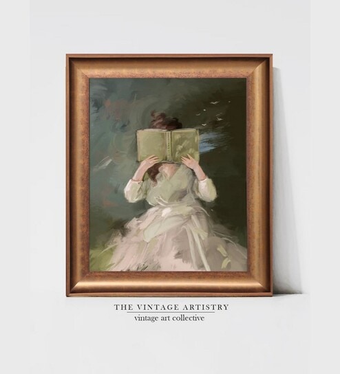 The Vintage Artistry Reading Art Framed Wall Painting