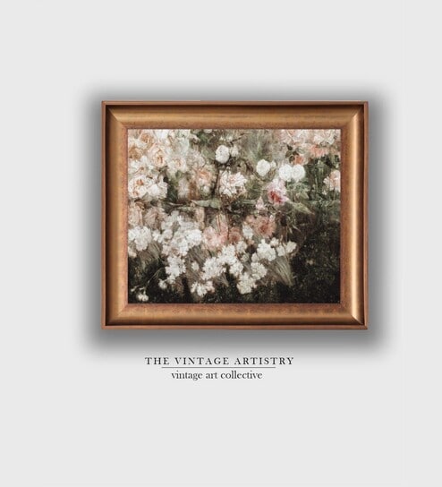 The Vintage Artistry White Flowers Painting Wall Art