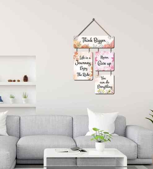 Think Bigger Never Give Up Life Journey Wooden Wall Hanging