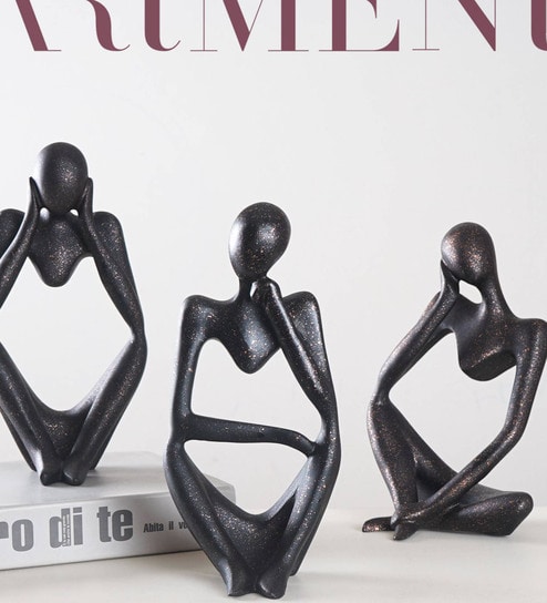 Thought Thinker Bronze Resin Figurine