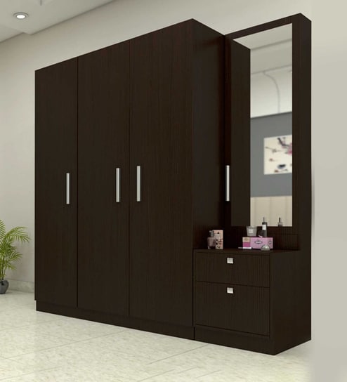 three door wardrobe with dresser in country oak dark finish in plpb by primorati three door wardrobe bvmedm