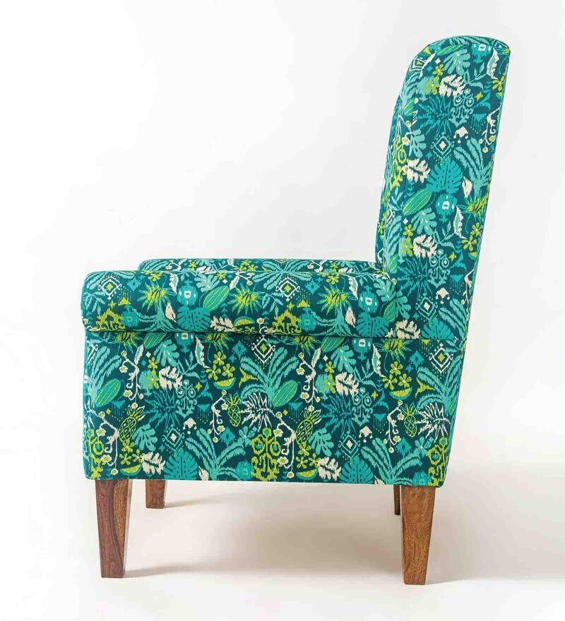 Buy The Fabric Wing Chair in Tropical Ikkat Design Colour by Chumbak